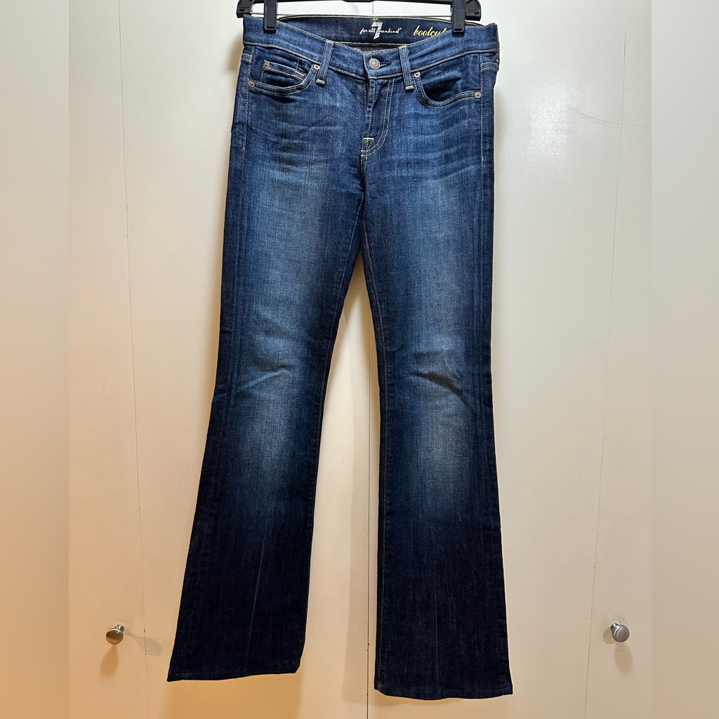7 For All Mankind Original Bootcut Jeans In Dark Wash - Size 25
